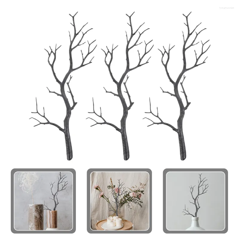 Fleurs décoratives 3 Pcs Brindilles Artificielles Branche Vigne Décor Antler Branches D'arbres Séchés Sorcière Décoration Pièce Maîtresse Bouleau