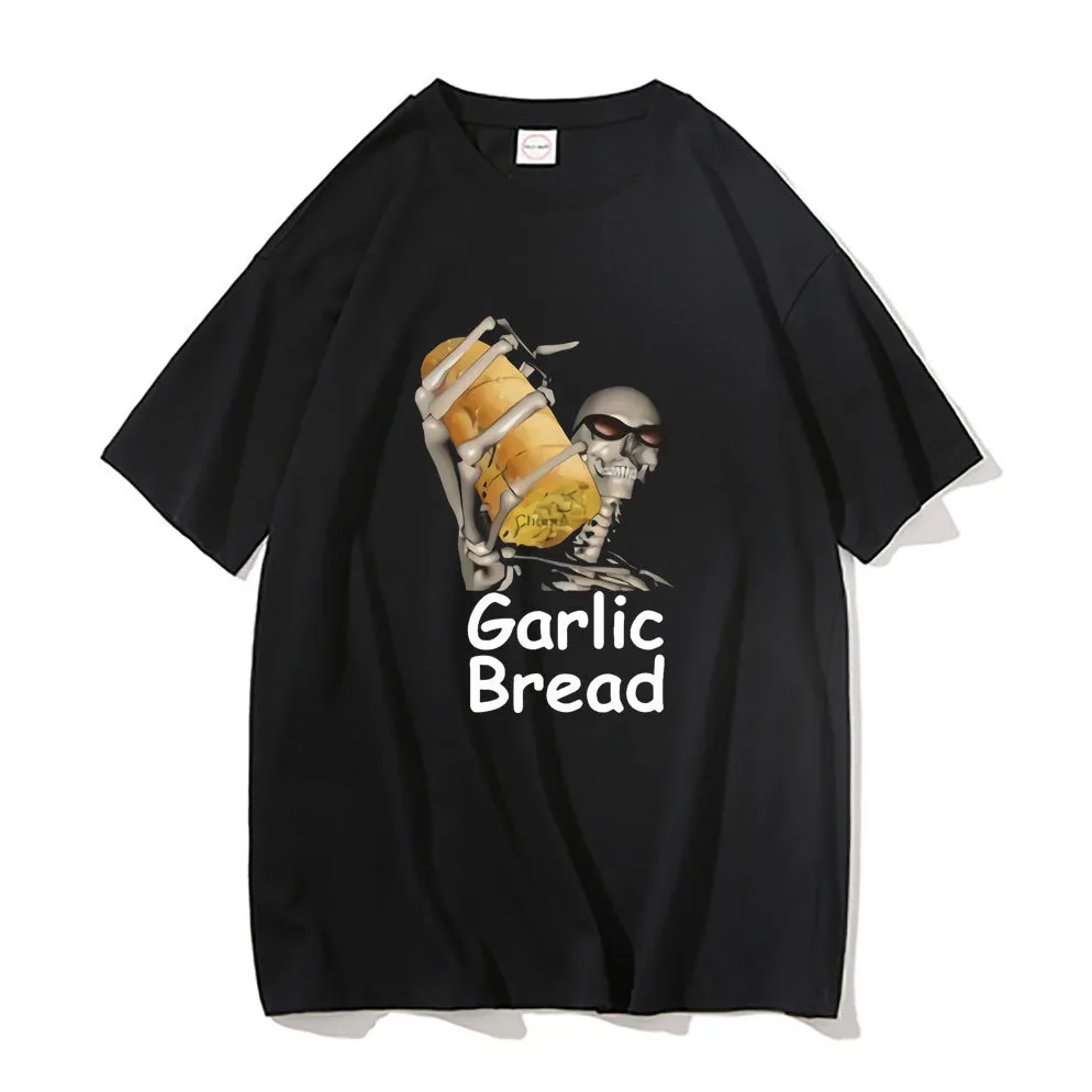 Men's T Shirts Garlic Bread When Ur Mom Com HOM N Maek Hte Men Women T Shirts Harajuku Graphic Vintage Trendy Unisex Casual Loose Tshirt 230428