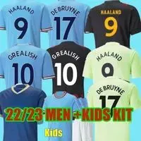 22 23 HAALAND SOCCER JERSEYS MANS CITIES GREALISH STERLING MAHREZ DE BRUYNE FODEN 2022 2023 football shirt kids kit sets uniform