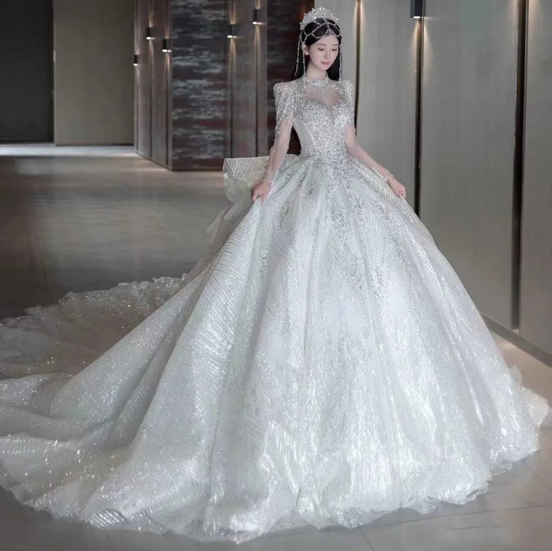 Modern ball gown wedding dress top