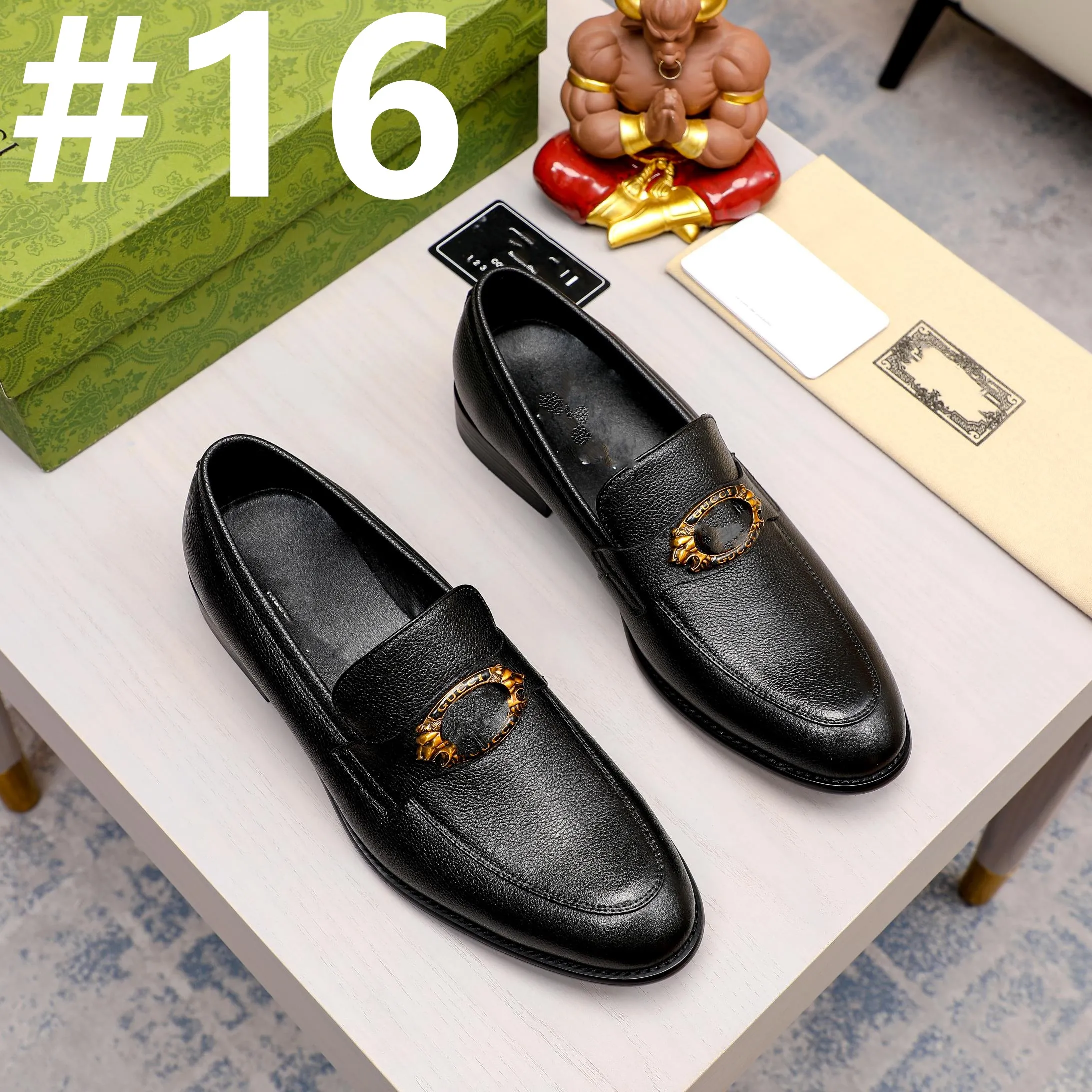 Designer Lace Up Gq Mens Dress Shoes Autumn Genuine Leather Luxury