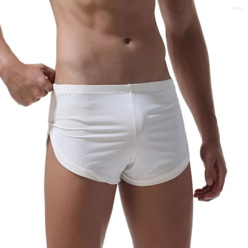 Caleçon homme glace soie salon Boxer slips décontracté Homewear mâle fond souple pantalon sous-vêtement Sexy confortable vêtements de nuit culotte lisse