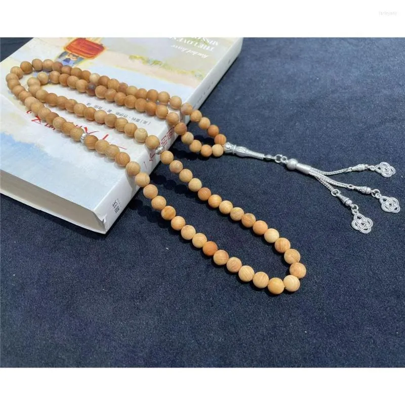 Strand Muslim Holding Rosary Beads Islamic Prayer 99 Finger Natural 8mm Wood For Making Bracelet Accessories