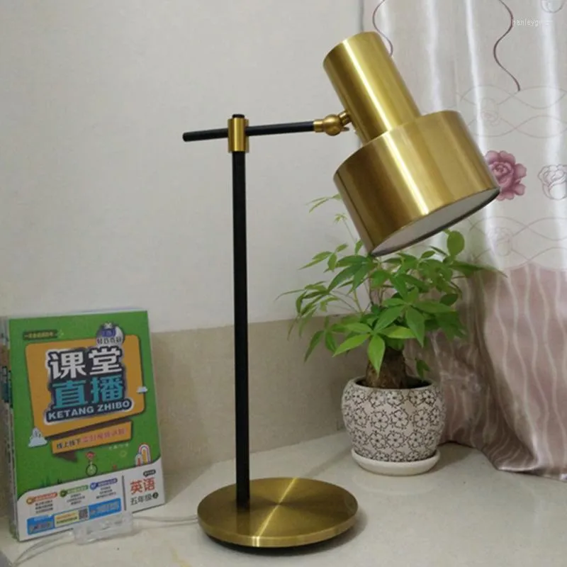 Table Lamps Modern Iron Gold Lamp Metal Desk Office Light Retro For Home Bedroom Night Art El Lighting TA079