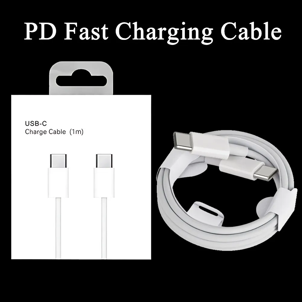 Cavi da USB C a tipo C a L da 1 m 3 piedi 2 m 6 piedi Cavo di ricarica rapida PD per Samsung Cavo di ricarica dati Cavi per caricabatterie per telefono di alta qualità con scatola al dettaglio