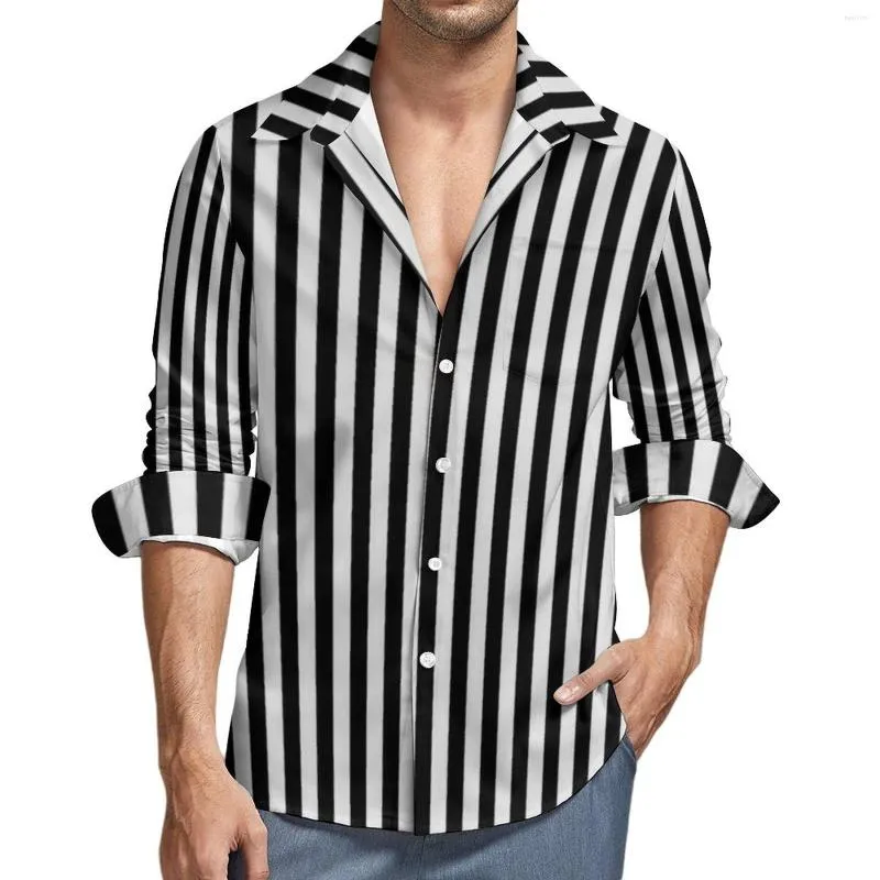 Black and white vertical striped shirt sales