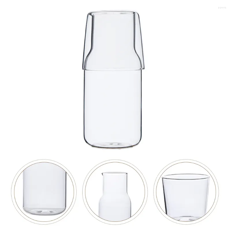 Dinnerware Sets Bedside Glass Set Bottles Caps Nightstand Water Glasses Lids One Person Drinking Juice Iced Tea Pitcher