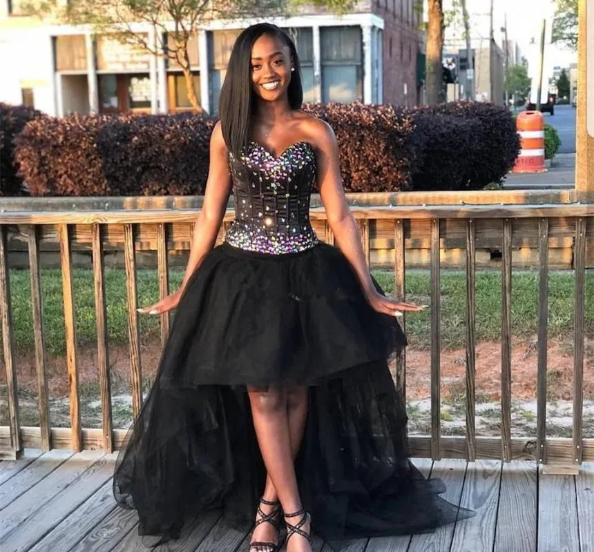 High low black evening skirt hot sale