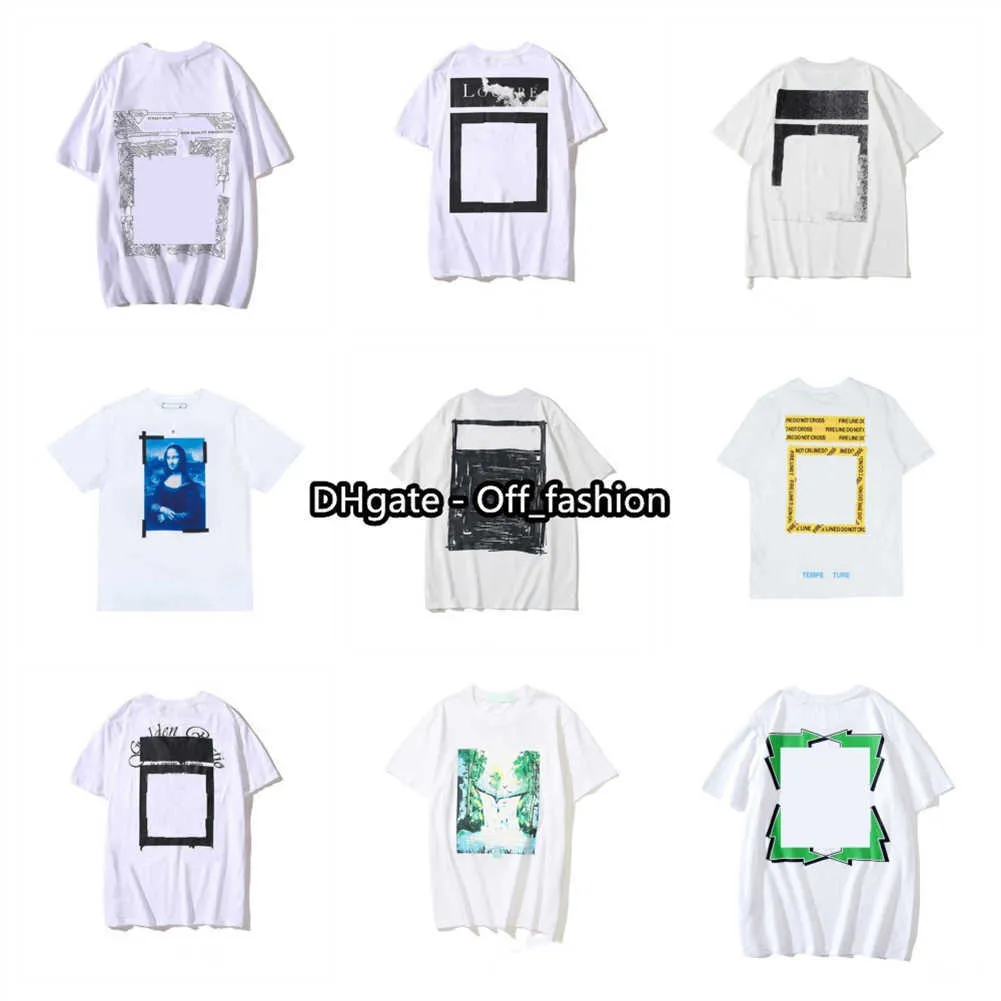 Fashion Mens offs T shirts Summer Womens Designers Tshirts Loose Tees Brands Tops Man S Casual Shirt Luxurys White Clothing Street Clothes YS9M