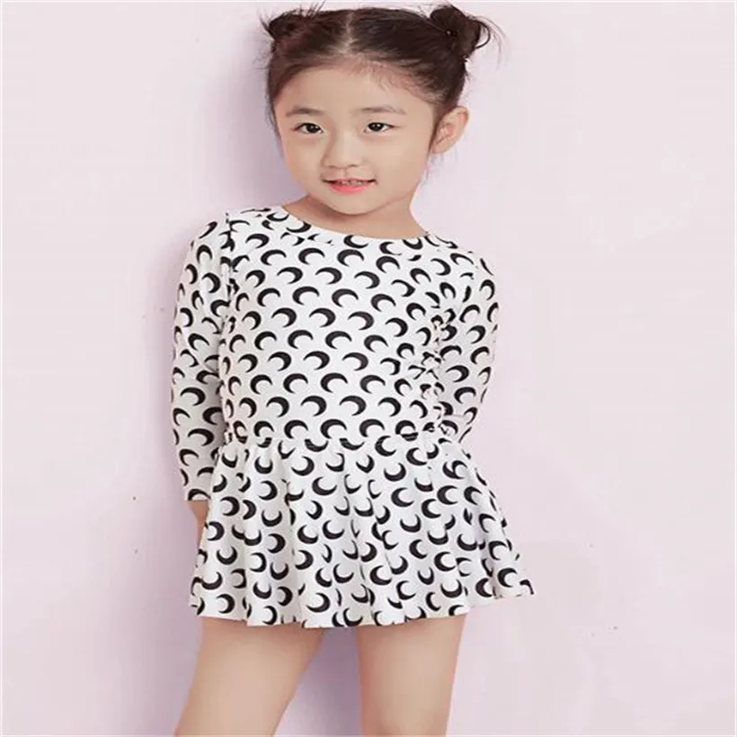 2023 Moon Printed One Piece Swimsuit For Girls Long Sleeve Bikini