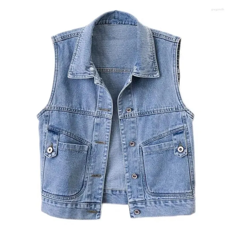 Sleeveless jean jacket womens on sale