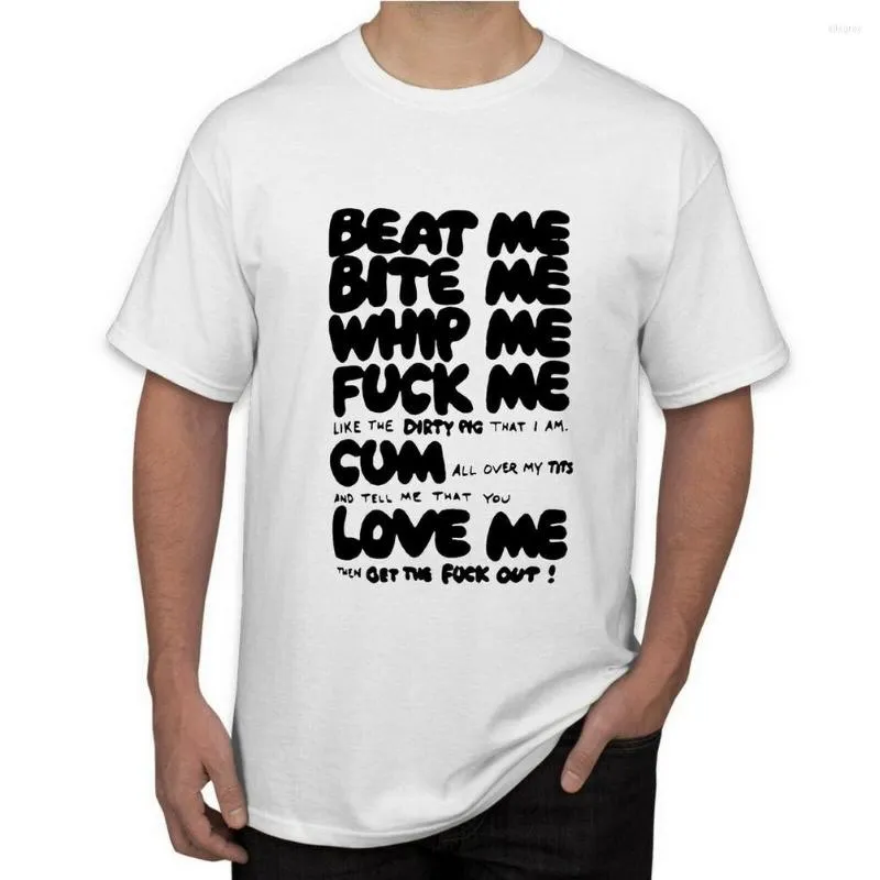 Men's T Shirts Vintage Beat Me Bite Whip White T-Shirt Sizes S M L XL 2XL 3XL Birthday Gift Tops TEE Shirt