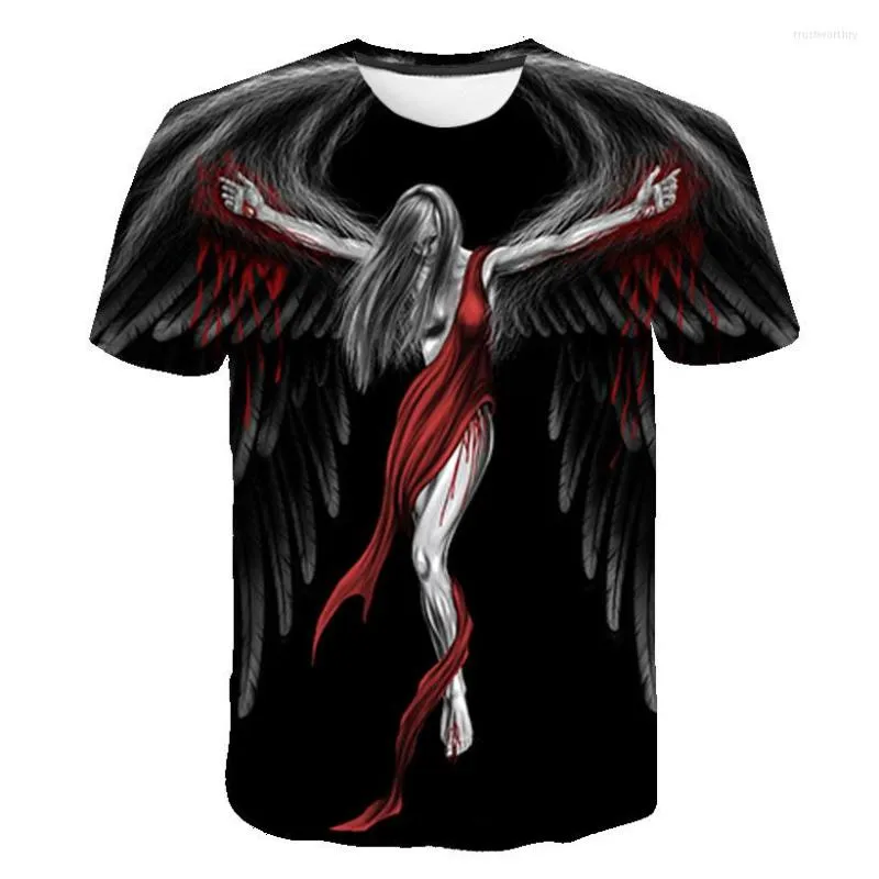 Camisetas masculinas masculas pretas miseráveis ​​angel tshirts 3d camisa de impressão moda moda verão shirt curta camiseta mulher camisetas casuais tops para homens roupas