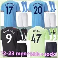 22 23 JOAO CANCELO HAALAND soccer jersey GREALISH STERLING FERRAN DE BRUYNE FODEN 2022 2023 MANS cities football shirts men kids kit socks