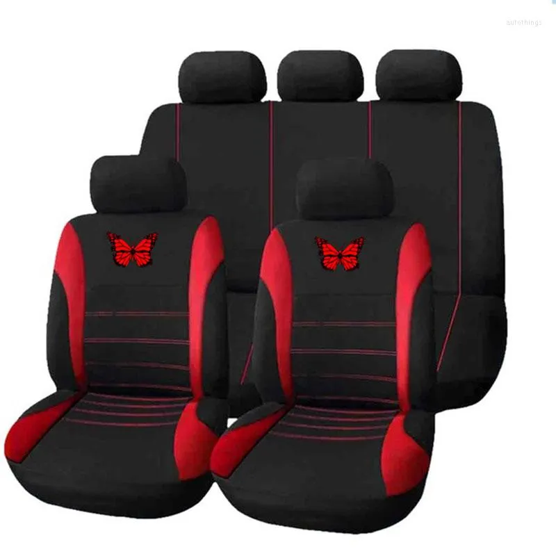 Car Seat Covers Carnong Auto Cover Universal Full Set Butterfly Stretch Jersey Fabric Four Season Sedan Hatchback Interior Accessories