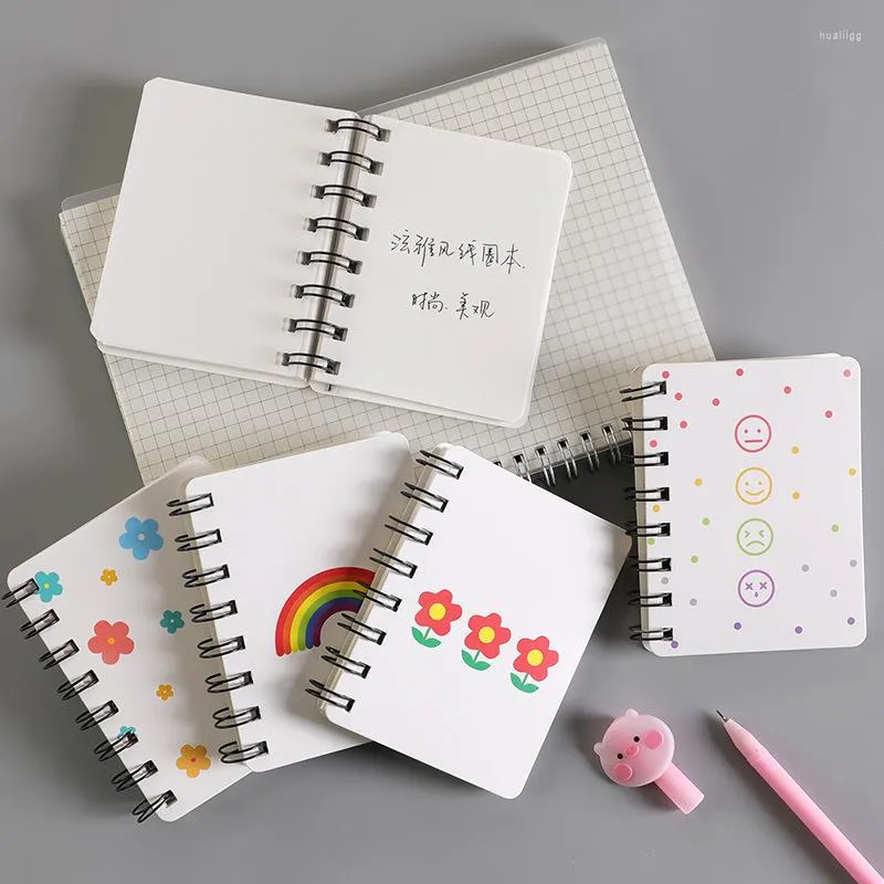 Kawaii mignon ours Mini spirale A7 cahier quotidien hebdomadaire planificateur papier blanc Portable carnet de notes organisateur de temps fournitures scolaires