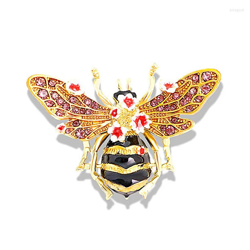 Broszki pszczoły rhinestone dla kobiet Pearl Honeybee Pins moda zimowa szkliwa odznaka garnituru