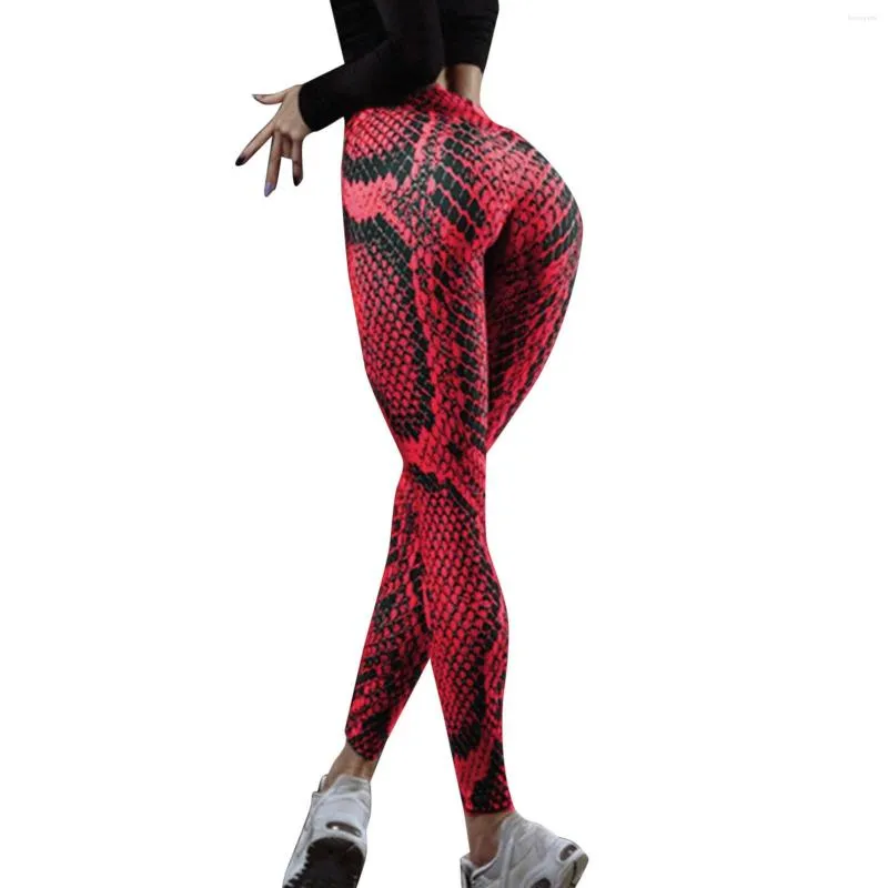 Kvinnors leggings yoga snakeskin tryckt legging kvinnor goth stil långa tights casual punk damer sport hög midja träning elastisk