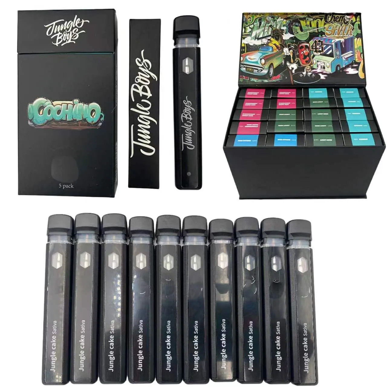 Probe Für Jungle Boys Einweg Einweg Vape Pen Kit E Zigaretten Leerer Vape  Pen 280 MAh Batterie Start Kits 1,0 Ml Kartusche Mit Box Verpackung Video | 