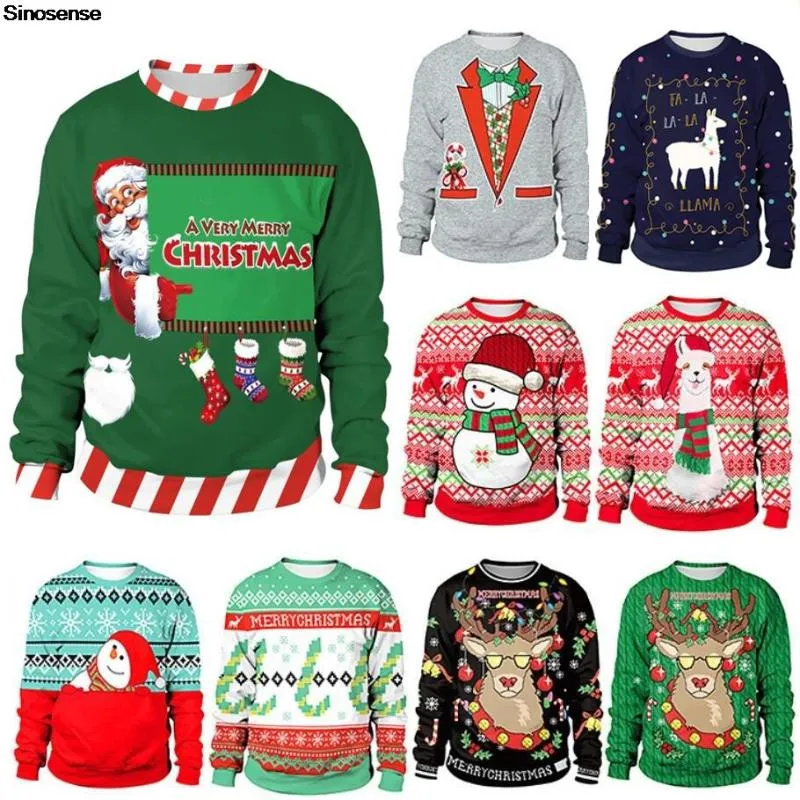 Pulls pour hommes Un pull de Noël très joyeux Hommes Femmes Santa Ugly Sweatshirt Pull ras du cou Funny Holiday Party Xmas Jumper Tops