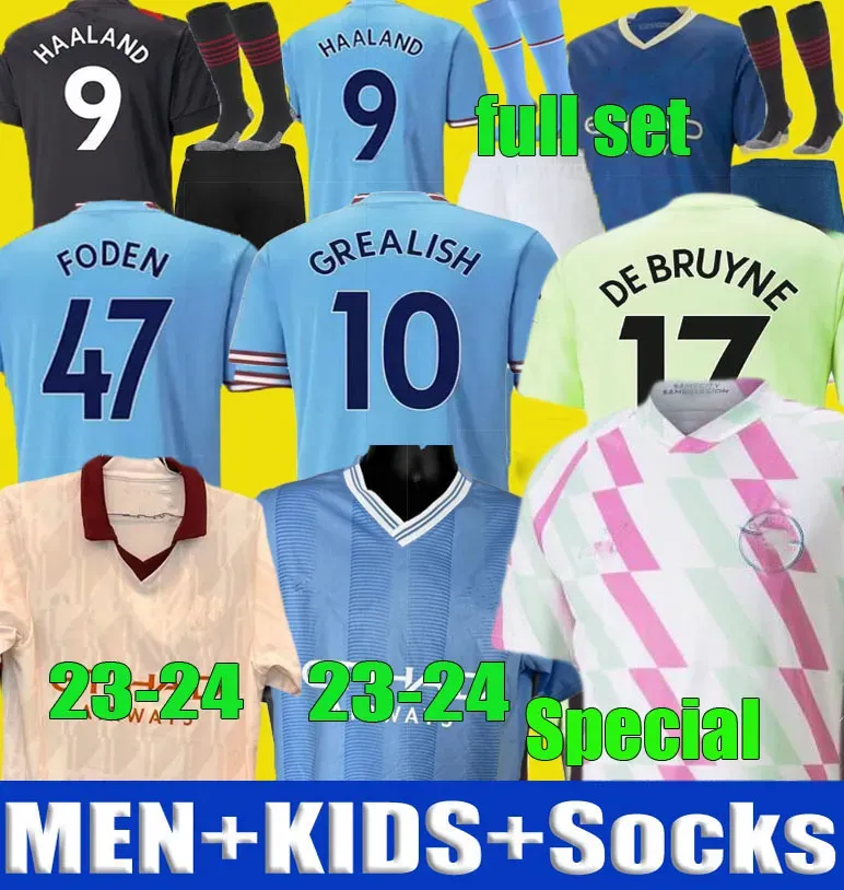 Niestandardowe specjalne przed meczem Grealish Soccer Jerseys 2022 2023 Sterling de Bruyne Foden Mahrez Mans Mans Koszulka piłkarska 22 23 24 Aldul