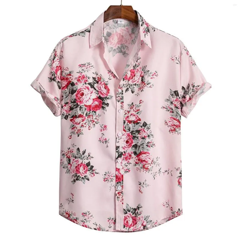 Heren t shirts Hawaiiaanse korte mouw bloemen shirt heren 2023 merk zomer strand aloha chemise homme vakantievakantkleding