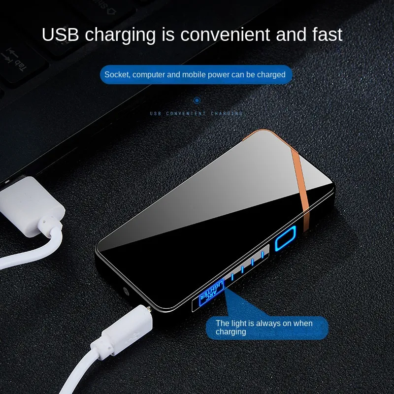 Briquet électrique long avec câble USB, USB rechargeable
