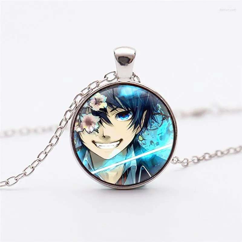 Pendant Necklaces Anime Blue Exorcist Silver Plated Rin Okumura Cute Necklace Women Jewelry Bijoux