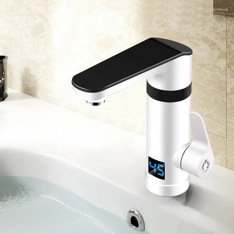 Rubinetti per lavabo da bagno Display LCD Scaldabagno elettrico Rubinetto 220V Geyser senza serbatoio Rubinetto per riscaldamento Riscaldatori istantanei Forniture da cucina