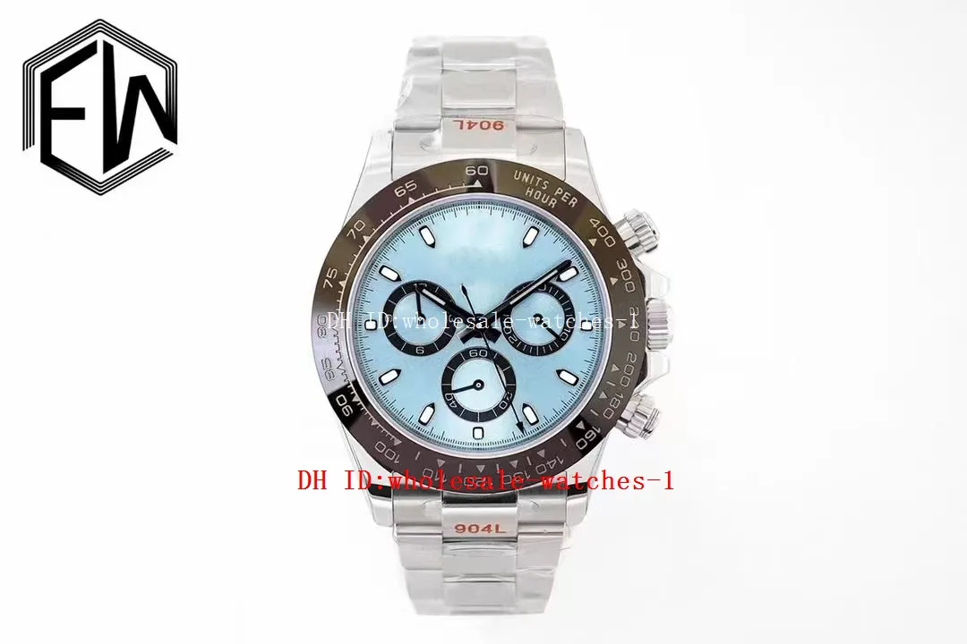 EWF Top Workmanship Watch TH 12 4 Panda 40 116506 Iced Blue Sport Watches Sapphire Chronograph ETA 7750