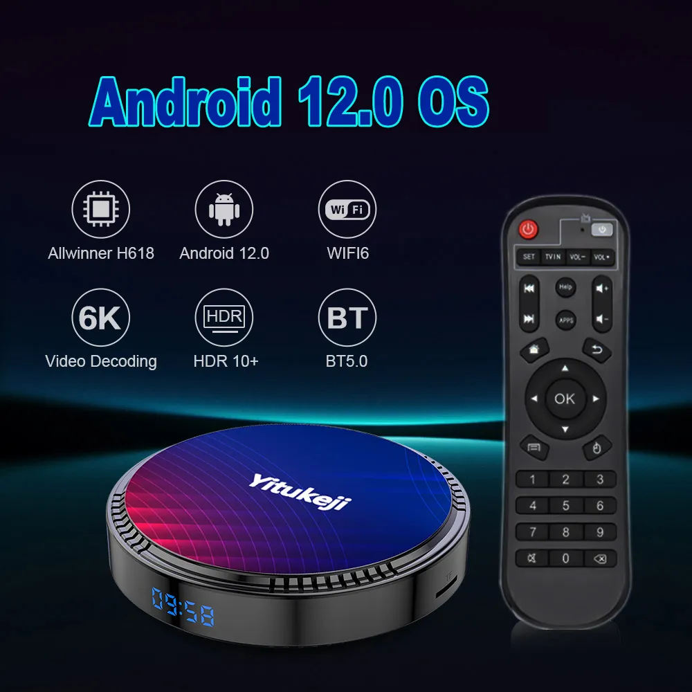 Boîtier Smart TV X98H Pro, Android 12.0, Allwinner H618, 4K, WiFi 6, 1000M,  Android 12, Lecteur