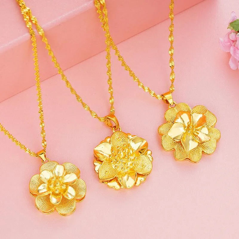 Pendant Necklaces Gold Necklace Big Flower Choker Charm Statement Necklaces&Pendants Dainty For Women Chain NecklacesPendant