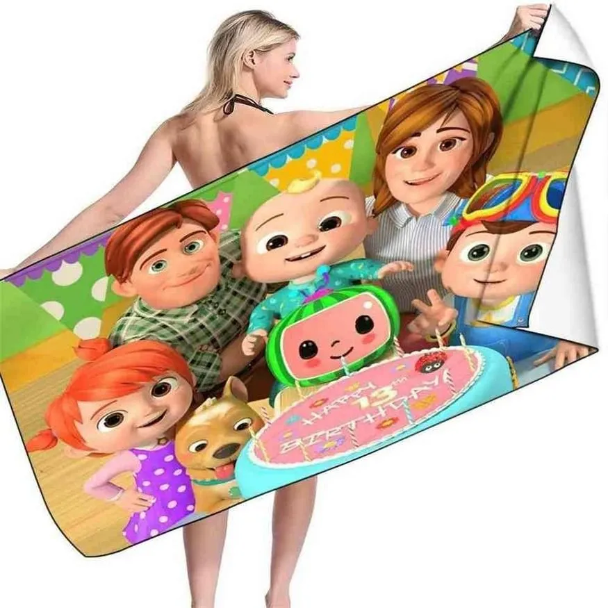 Cartoon CuteBeach Towels Sublimation Blank Cotton Large Bath Towels Soft Absorbent Dish Drying Cleaning Kerchief Home Bathroom Towel