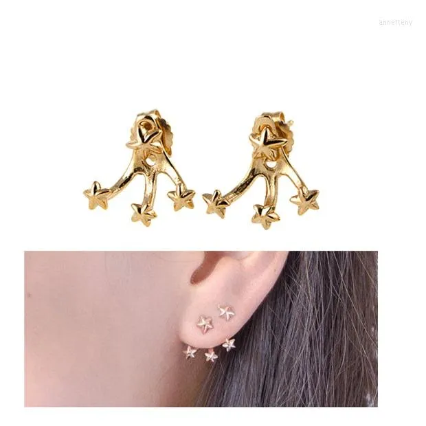 Stud -oorbellen 925 Sterling Silver Climber Earring Simple Girl Women Sieraden Hoogwaardige Minimaal Delicaat Design Drop Ship