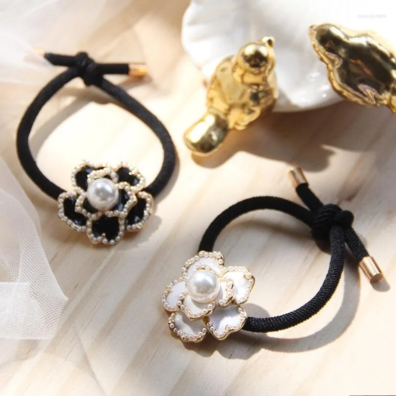 Hårklipp lyxig kreativ design Camellia slips mode legering blomma elastisk pannband