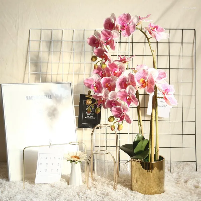 Decoratieve bloemen 83 cm echte aanraking kunstmatige vlinder orchidee bloemtak bruiloft verjaardagsfeestje decor nep huis woonkamer ornament