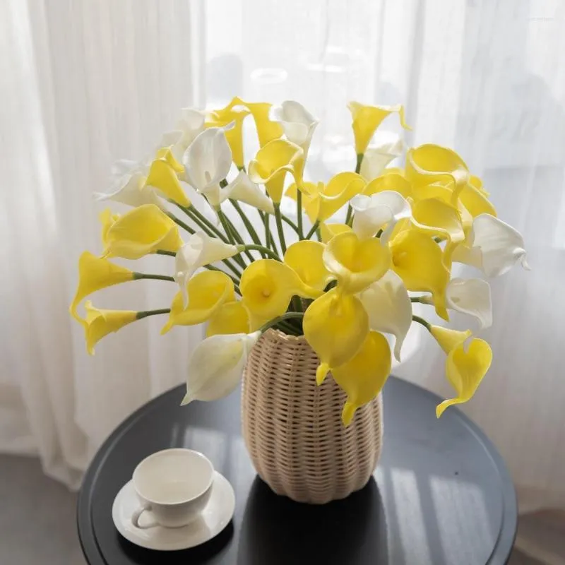 Decoratieve Bloemen 1 Pc Calla Lelie Nep Bruiloft Bruidsboeket Kunstmatige Real Touch Home Party Decor