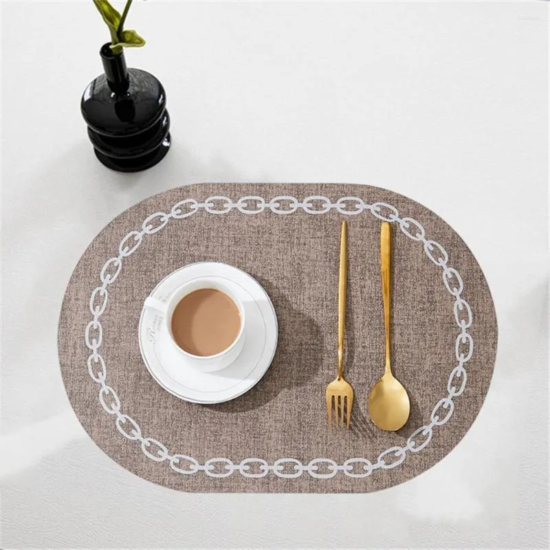 Table Mats High-end Mat Fabric Placemat Decorative Protective Oval Shape