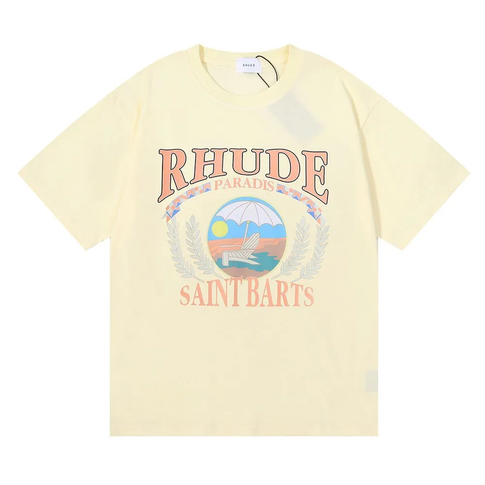 T-shirt de printemps Summer American Luxury Rhude Shirt Skateboard Mens Designer T-shirt Femmes Hommes T-shirt Rude décédé