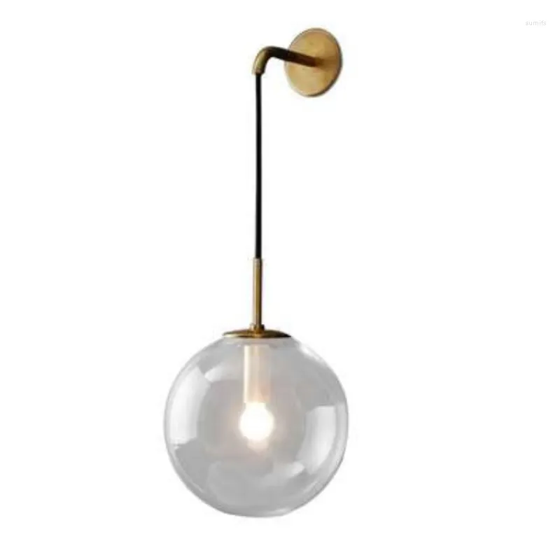 Wall Lamp Modern Glass Ball Nordic Simple Living Room Bedroom Bedside Aisle TV Background Decorative Light Indoor Lighting