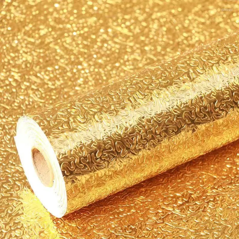 Papéis de parede espessos de cozinha dourada a água resistente a umidade resistente a alta temperatura adesiva de óleo auto-adesivo