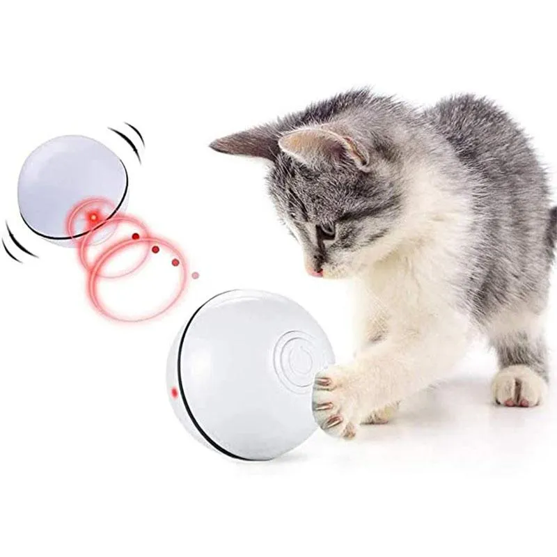 Toys Smart Interactive Cat Ball Ball USB Automatyczna samokrotna piłka toczy LED dla kota w koty koty zabawki ćwiczeń