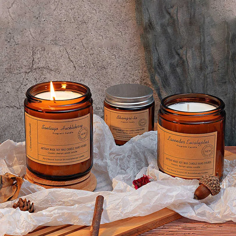 Scented Candle 100g Smokeless Aromatic Candles DIY Creative Glass