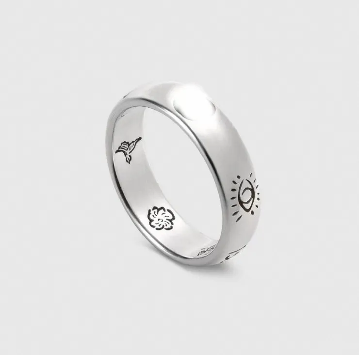 Love Heart Silver Snake Band Ring High End Designer Jewelry For