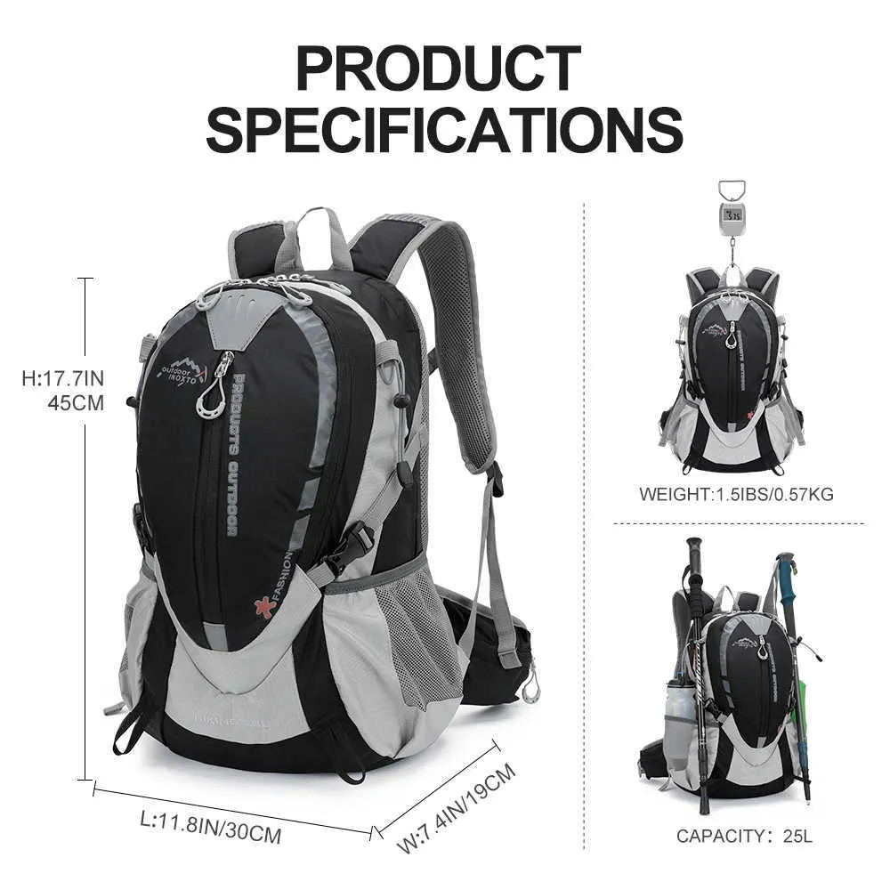 Outdoor Climbing Backpack with 2L Hydration Pack INOXTO 25L Water Reservoir Backpack for Men and Women Cycling Trail Running Marathon and Hiking