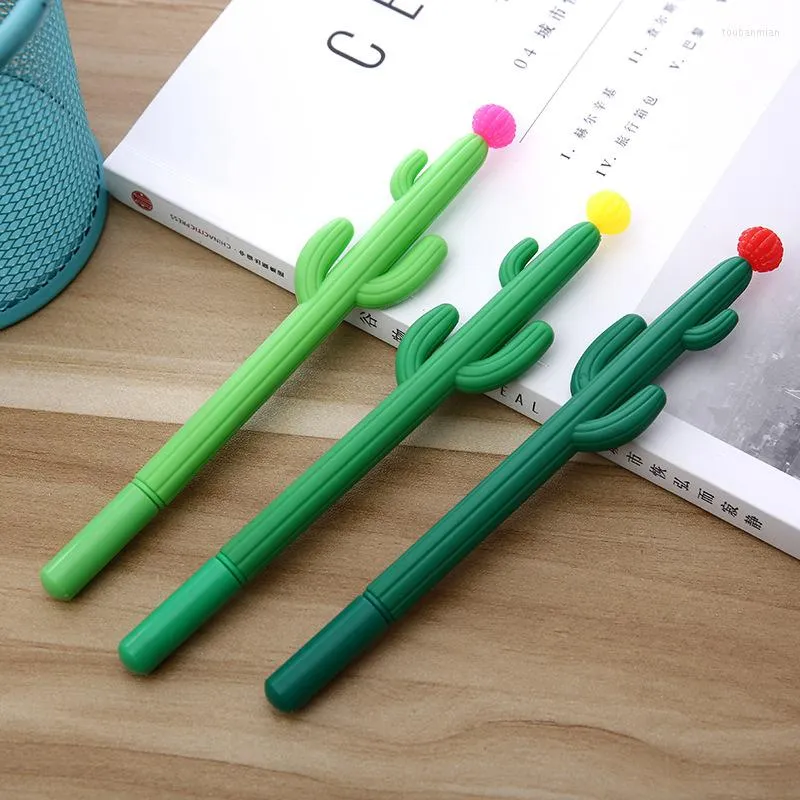 1Pcs Korean Stationery Cute Kawaii Cactus Gel Pen Office School Supplies Handle Novel Creative Gift Pens 2023