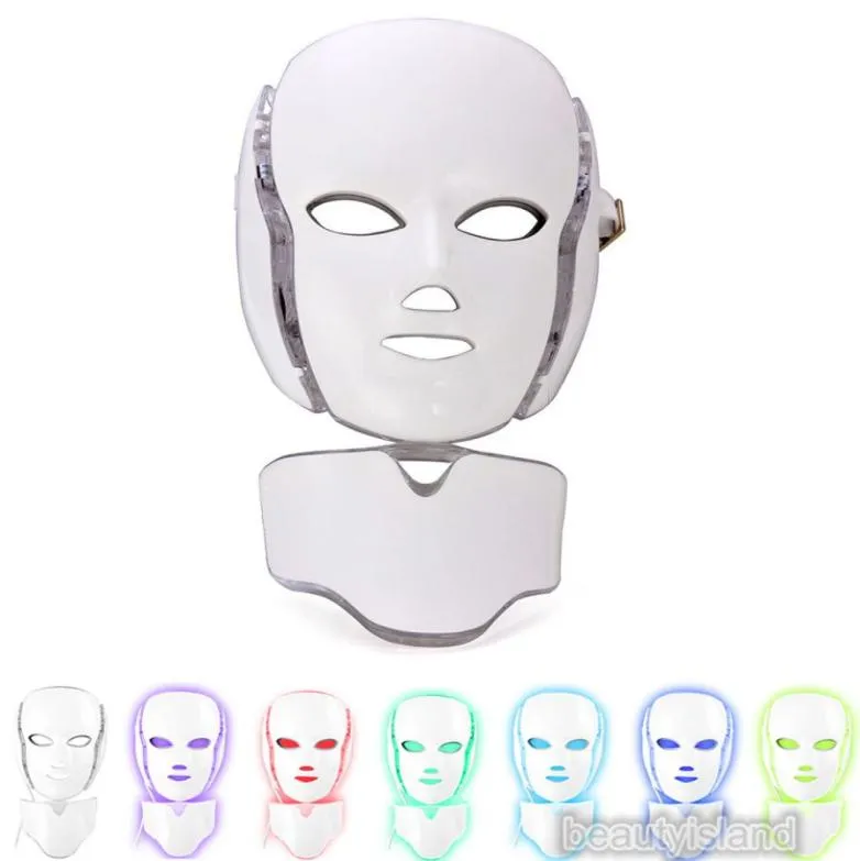 PDT LED Face And Neck Mask LED Light Therapy LED Facial Mask With Microcurrent For Skin Tighten