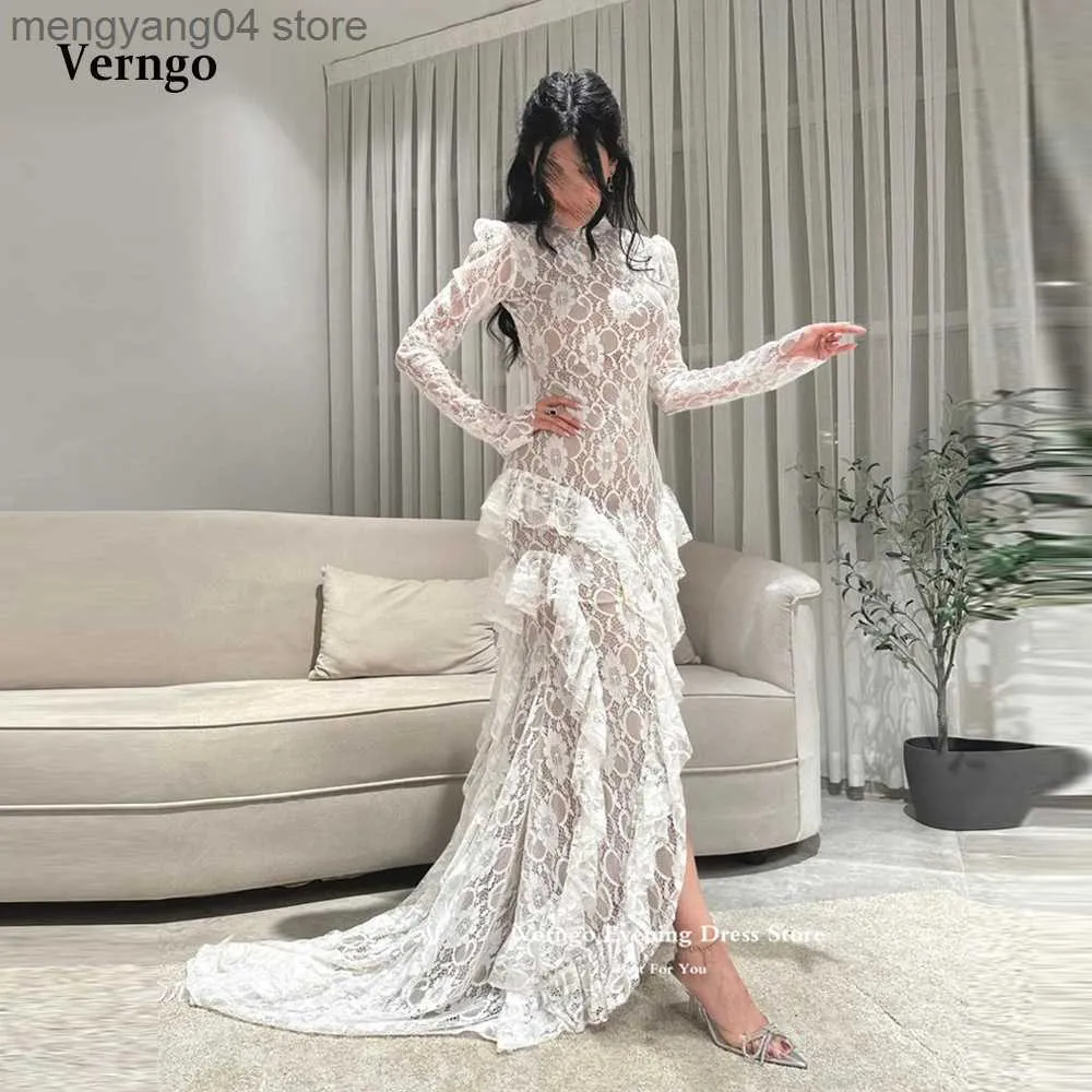 Vintage Mermaid Lace Maxi Dress For Wedding With High Neck And