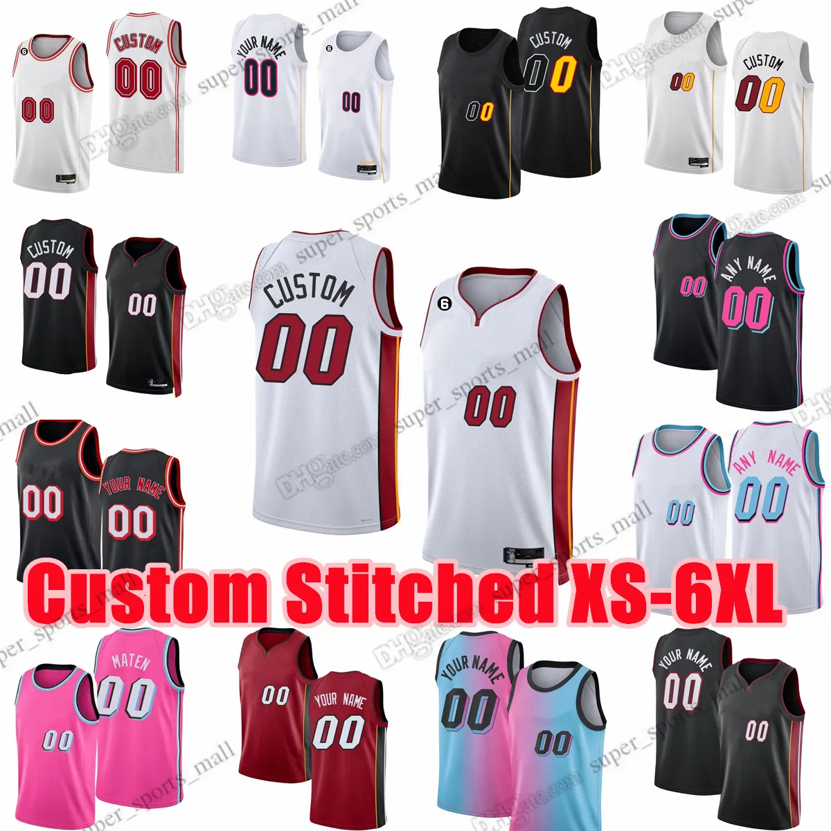 Maillot de basket personnalisé XS-6XL cousu Jimmy Bam Butler Adebayo Kyle Lowry Duncan Robinson Tyler Herro Gabe Vincent Max Strus Omer Yurtseven Bouyea Jovic