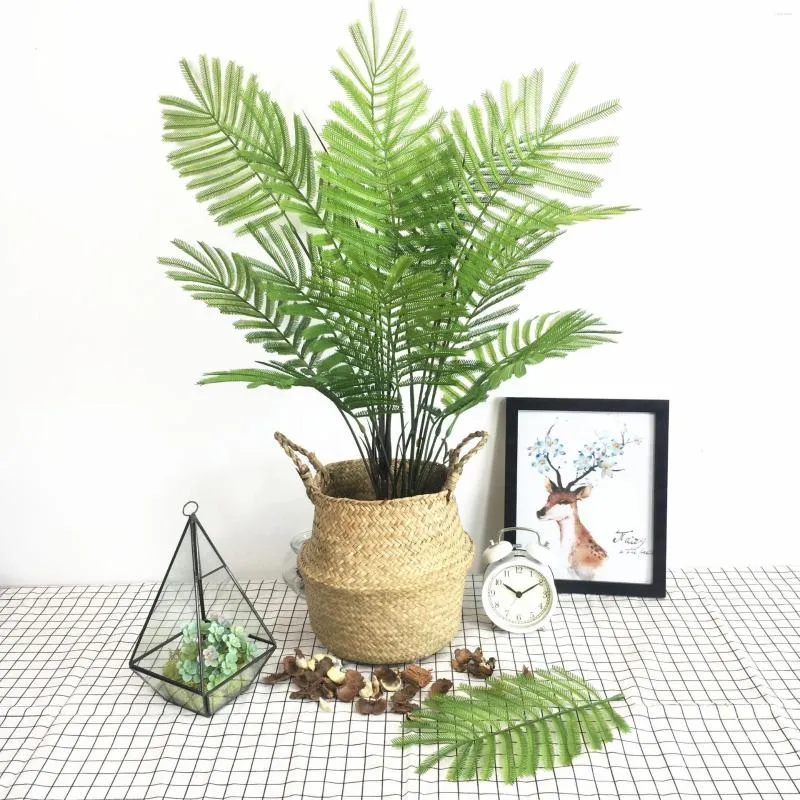 Decorative Flowers Big Size Artificial Plant Bamboo Palm 80Cm Real Touch Plastic Fake Flower For Wedding Decoration Home Garen Christmas